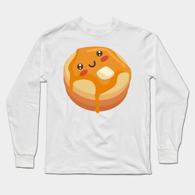 Cute Kawaii Pancakes Long Sleeve T-Shirt by MajorCompany